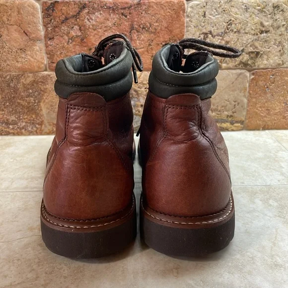 Genuine Leather Men’s Boots Lace Up Gumlite Vibram Made In USA Brown 10M - Picture 7 of 16